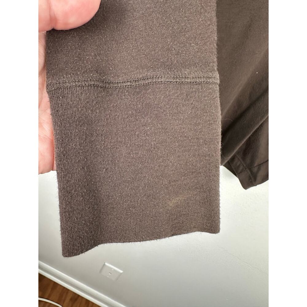 Aéropostale Women's Floral Script Long Sleeve Brown Henley Shirt vtg Y2K Medium - Picture 4 of 7